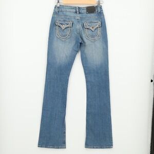 Red Rivet Y2K Embellished Jeans Womens Western Rodeo Size 3‎ Bootcut